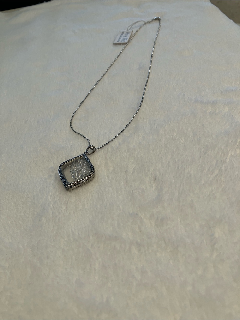 Ava Ro Silver Sparkle Pendant Necklace - Women Jewelry